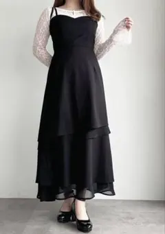 限定値下げ！apres jour アシメティアードフリルワンピース XLサイズ