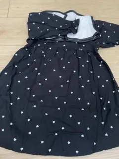 【アプレレクール】ハート柄×黒 ワンピース 注釈あり