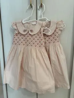 next baby ピンク ノースリーブワンピース　姉妹　お揃いコーデ