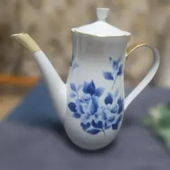NARUMI 빈티지 블루 로즈 찻주전자 상태좋음 쇼와 홍차