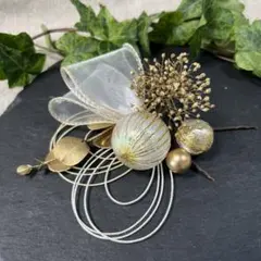 ドライフラワー髪飾り　結婚式成人式卒業式七五三髪飾り　かすみ草&和玉2種リボン