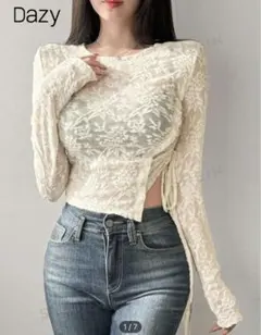 shein dazy シースルー トップス クロップトップ Mサイズ