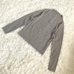 【美品】ビームスハート　配色メロー ニットプルオーバー　グレー