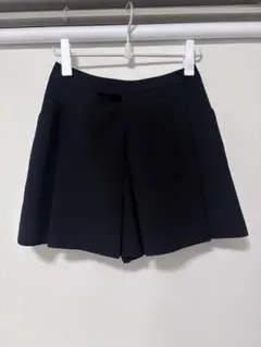 ネイビー ハイウエスト タックショートパンツ