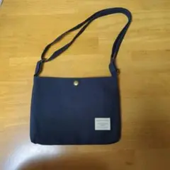 ハンドメイド　ネイビー キャンバス サコッシュ