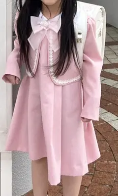 美品 女の子 フォーマル ワンピース ボレロ セット 120cm ピンク