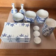 有田焼 昭和レトロ 徳利 お猪口 小鉢 刺身 葡萄21点セット (匿名配送)