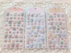 正規品 コットンパフィー シール 動物 3枚セット クラックス