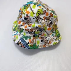【日本製】東京ディズニーランド ミッキー 総柄 バケットハット キッズ 帽子 綿