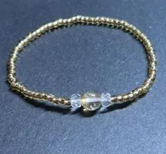 BB12 天然石 パワーストーン 1粒 シトリン シードビーズ ブレスレット