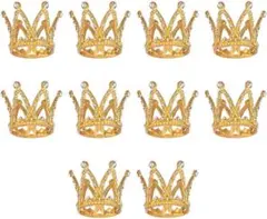 大容量　10個　クラウン　王冠　ゴールド ケーキトッパー　写真　小物