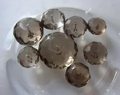 ★H1303★美品　スモーキークォーツ　8個　カット　煙水晶 天然石