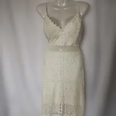 アイボリー レース ノースリーブ ワンピース