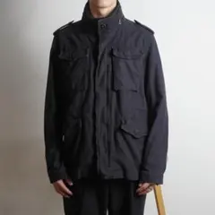 basement wear ミリタリージャケット ダブルジップ 紺/FW91