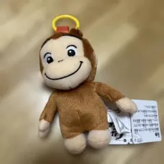 おさるのジョージ　カラビナ付きマスコット　にっこり