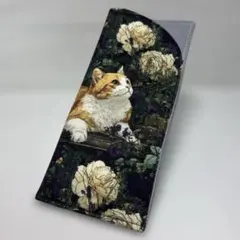 メガネケース　猫と花柄 ハンドメイド