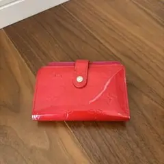正規中古品Louis Vuitton 二つ折り財布 赤