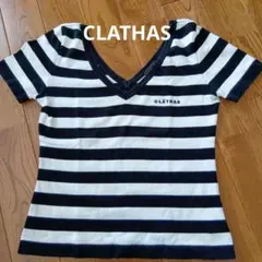 CLATHAS ボーダー Vネック 半袖 カットソー　38のサムネイル