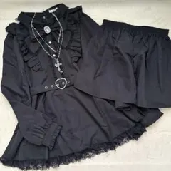 地雷 パルエルフィー メイド フリル リボン 十字架 ベルト セットアップ