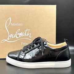 【極美品】クリスチャンルブタン スニーカー 総柄 近年モデル メンズ レザー 黒