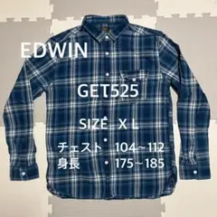 EDWIN エドウィン GET525 XLサイズ　チェックネルシャツ メンズ