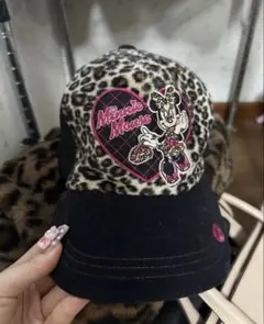 ミニー・マウス ヒョウ柄キャップ