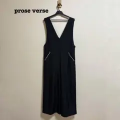 美品 prose verse バックリボンポケットパールオールインワン ブラック