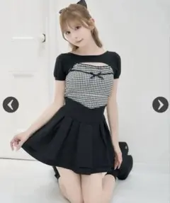 【web完売商品】ミシェルマカロン 美脚スカート ブラック L