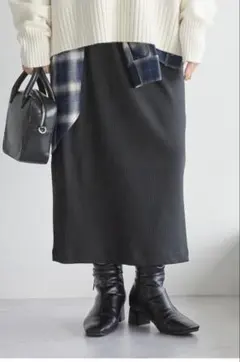 AMERICAN HOLIC 針抜きリブナロースカート　ブラック　Mサイズのサムネイル