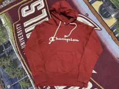 Champion レッド フード付きパーカー Lサイズ