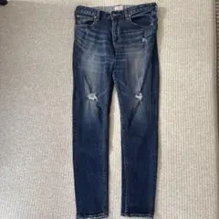 ロデオ　 ダメージ加工 スキニーデニムパンツ ブルーのサムネイル