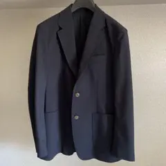 ユニクロ　感動ブレザー/袖丈着丈短め　ネイビー　Lサイズ