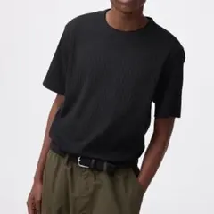 GU リブT 黒　リブ Tシャツのサムネイル