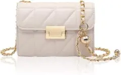 ミニバッグ レディース 斜めがけ 肩掛け ショルダーバッグ カバン アイボリー