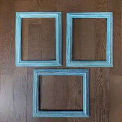 アンティーク調　額縁　アンティークブルー　３点セット