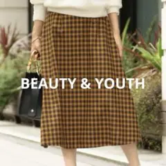 （BYユナイテッドアローズ）チェックフレアスカート 美品