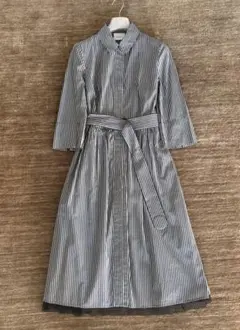 アクリス AKRIS punto ストライプ シャツワンピース