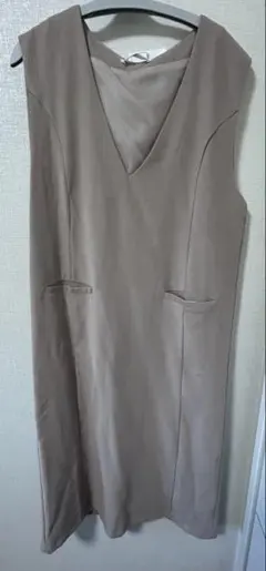 Samansa Mos2 blue ノースリーブワンピース ベージュ