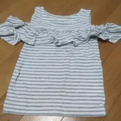 肩あきTシャツ　フリル　130-140のサムネイル