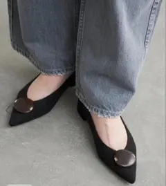 ポインテッドマーブルオーナメントフラット ブラック23.5cm