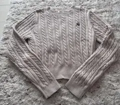 INGNI ロゴ刺繍入りケーブルニットセーター