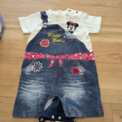 女の子　ディズニー　ミニーマウス デニム風　ベビーロンパース 90cm
