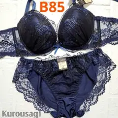 B85 LL 新品未使用 ブラショーツセット 10625 濃紺色 脇高 ローズのサムネイル