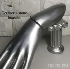 高級 テラヘルツ鉱石 キラキラブレスレット 3mm玉 シンプル 大人気 お洒落