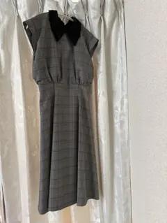 チェック柄 ロングワンピース