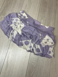 リップサービス紫/クリーム ドット/ハート/星柄 ミニスカート