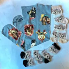 靴下3足セット❤️ロリータ❤️柄タイツ❤️ゴシック❤️ハイソックス❤️シアーソックス