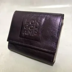 新品未使用　LONGCHAMP 　三つ折り財布　コンパクトウォレット　パープルのサムネイル