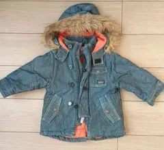 BREEZE ブリーズ　デニムブルー ファー付　コート　90