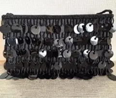 ブラック スパンコール パーティーバッグ